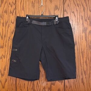 Outdoor Research Hiking Shorts Mens 38 Black Trail Outdoor Belted Stretch Nylon